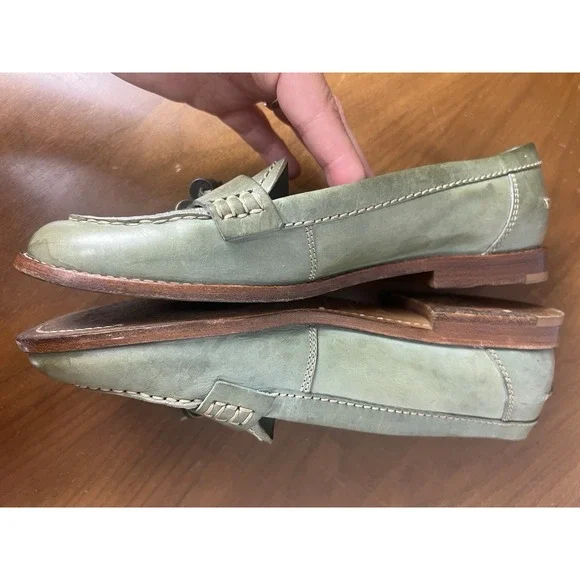 BURBERRY WOMENS LEATHER LOAFERS Green Tassel SHOES EU 36.5 ITALY - Picture 14 of 17